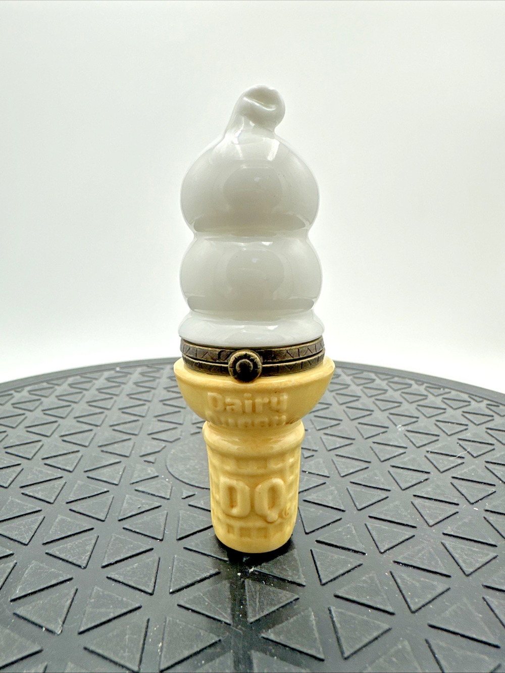 Vintage Dairy Queen PHB Porcelain Hinged-Box, Trinket, Ice Cream Cone Figurine